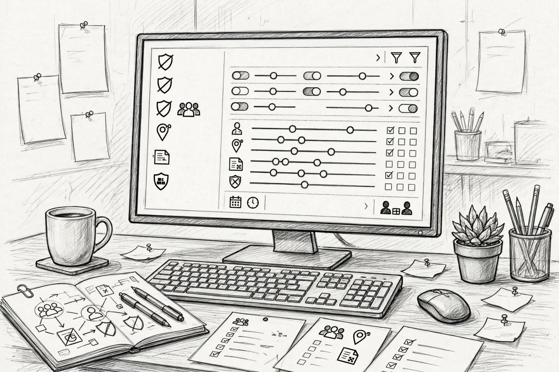 Monitor con configuración de exclusiones de campaña